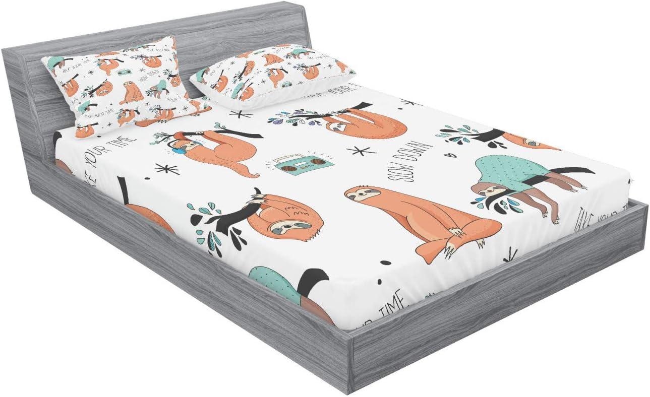 imageAmbesonne Mermaid Fitted Sheet amp Pillow Sham Set Cartoon Woman in Sea Sirens of Greek Myth Female Human Tail of Fish Image Decorative Printed 2 Piece Bedding Decor Set Twin Pink NavyPale Blue Orange Black