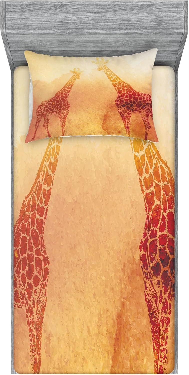 imageAmbesonne Mermaid Fitted Sheet amp Pillow Sham Set Cartoon Woman in Sea Sirens of Greek Myth Female Human Tail of Fish Image Decorative Printed 2 Piece Bedding Decor Set Twin Pink NavyOrange