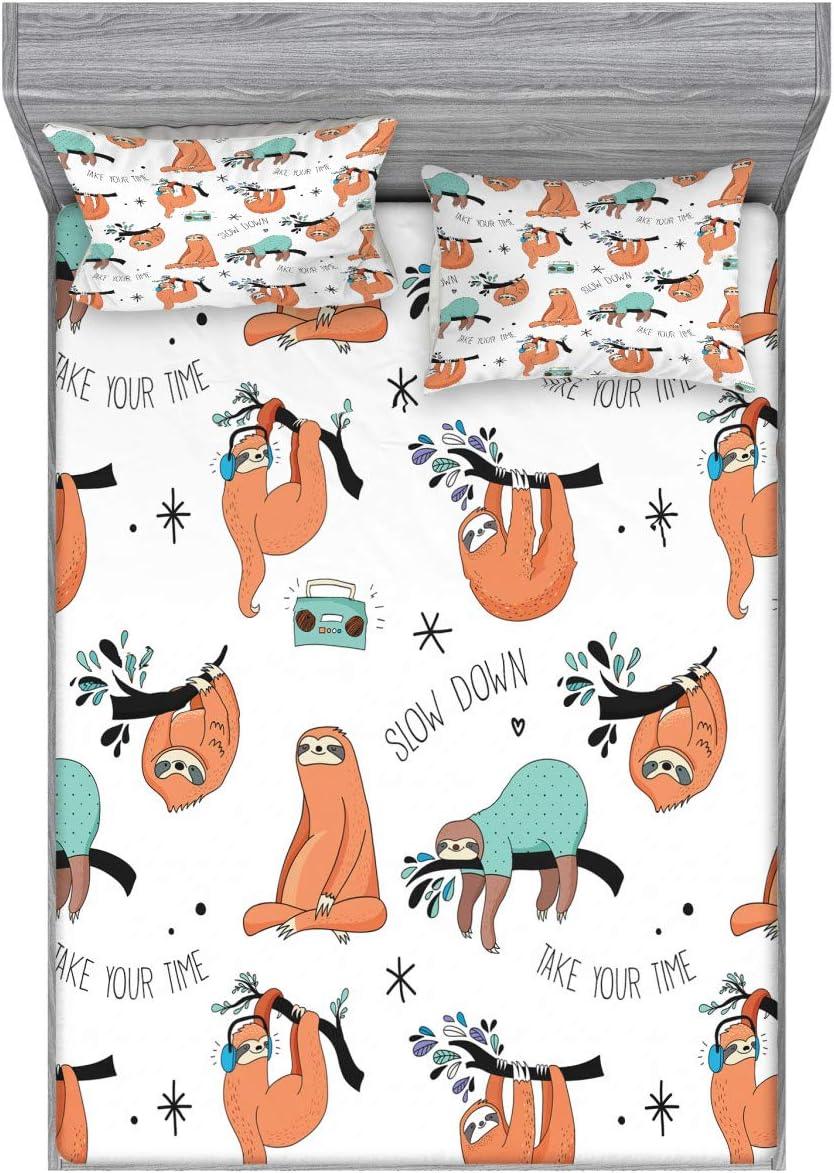 imageAmbesonne Mermaid Fitted Sheet amp Pillow Sham Set Cartoon Woman in Sea Sirens of Greek Myth Female Human Tail of Fish Image Decorative Printed 2 Piece Bedding Decor Set Twin Pink NavyPale Blue Orange Black