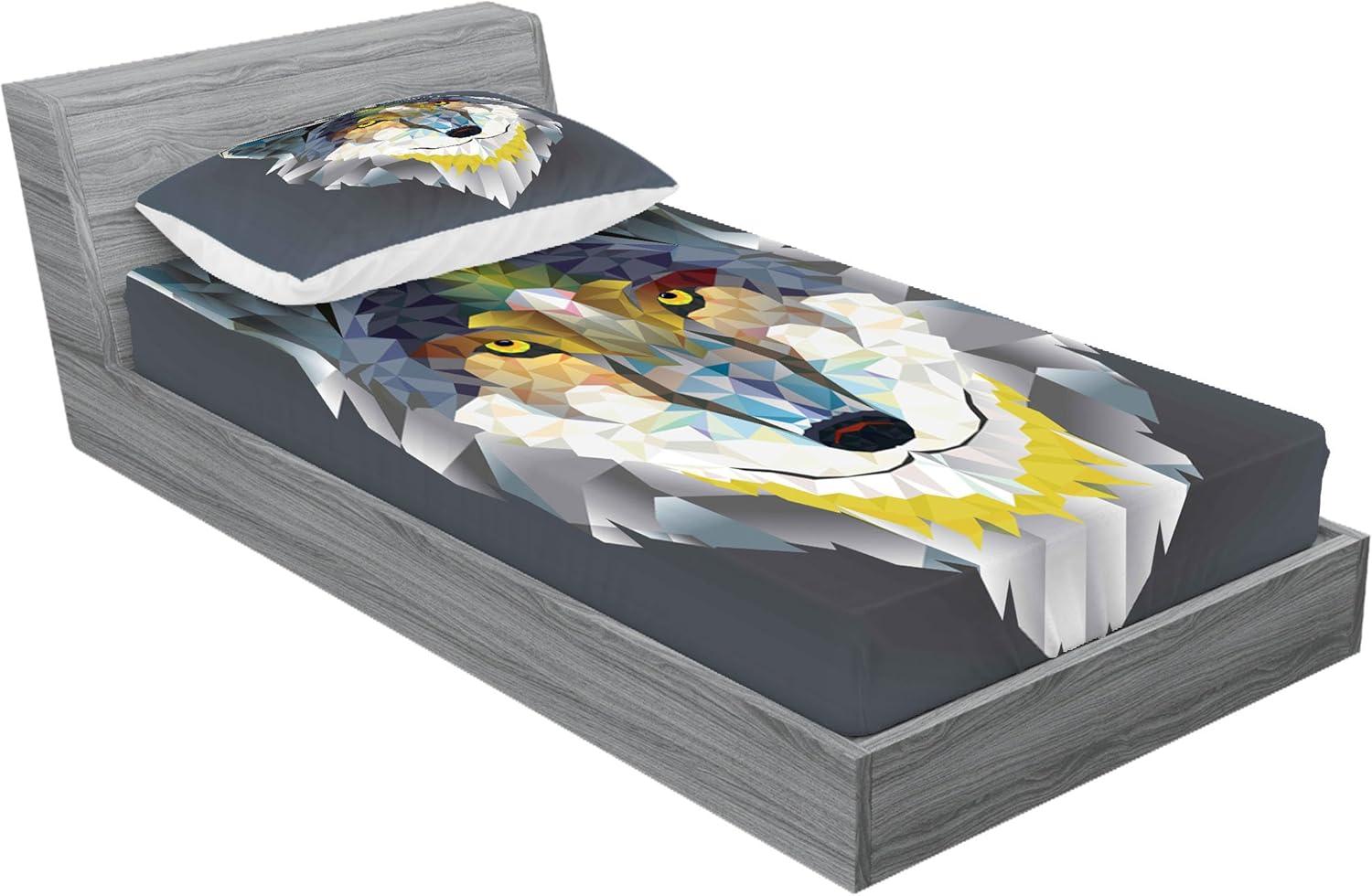 imageAmbesonne Mermaid Fitted Sheet amp Pillow Sham Set Cartoon Woman in Sea Sirens of Greek Myth Female Human Tail of Fish Image Decorative Printed 2 Piece Bedding Decor Set Twin Pink NavyGrey Navy