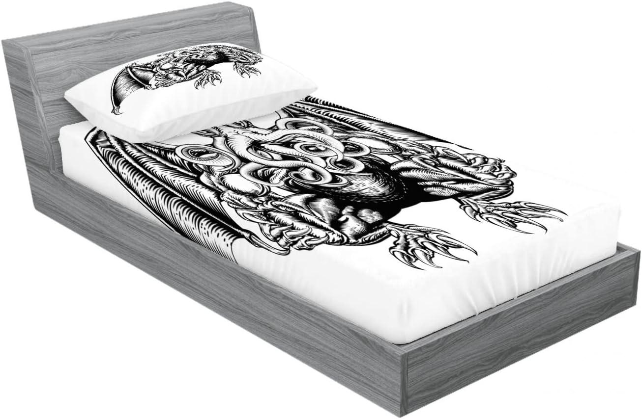 imageAmbesonne Mermaid Fitted Sheet amp Pillow Sham Set Cartoon Woman in Sea Sirens of Greek Myth Female Human Tail of Fish Image Decorative Printed 2 Piece Bedding Decor Set Twin Pink NavyWhite