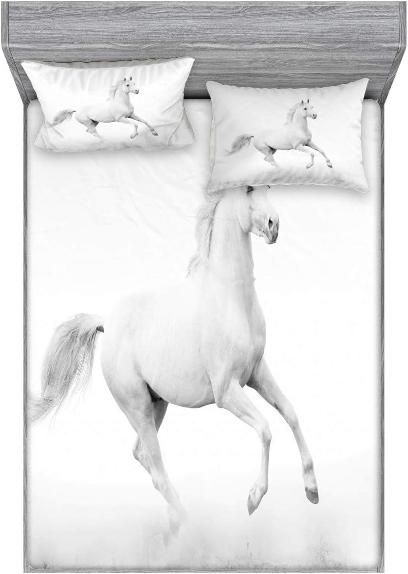 imageAmbesonne Mermaid Fitted Sheet amp Pillow Sham Set Cartoon Woman in Sea Sirens of Greek Myth Female Human Tail of Fish Image Decorative Printed 2 Piece Bedding Decor Set Twin Pink NavyWhite and Black