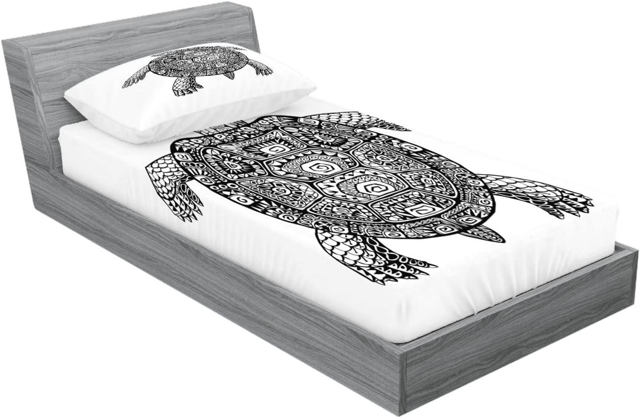 imageAmbesonne Mermaid Fitted Sheet amp Pillow Sham Set Cartoon Woman in Sea Sirens of Greek Myth Female Human Tail of Fish Image Decorative Printed 2 Piece Bedding Decor Set Twin Pink NavyBlack Charcoal White
