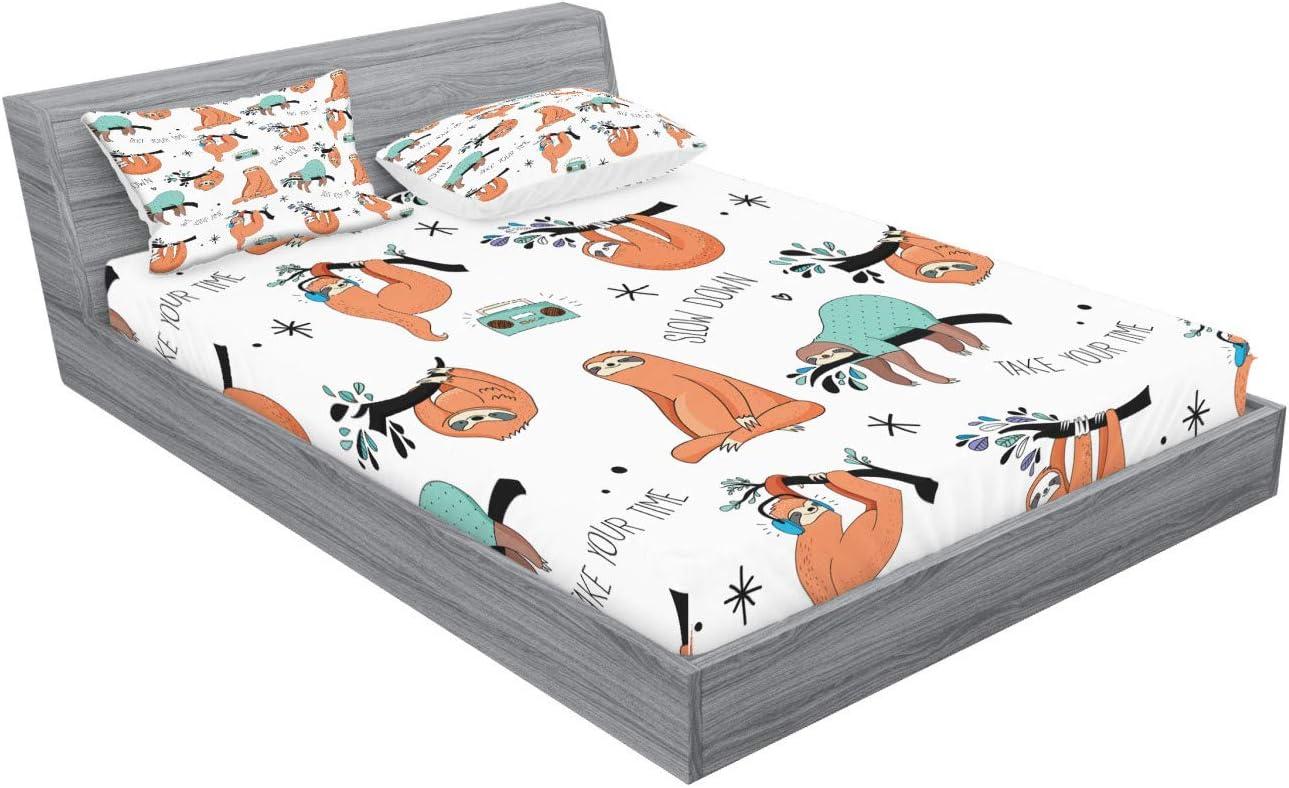 imageAmbesonne Mermaid Fitted Sheet amp Pillow Sham Set Cartoon Woman in Sea Sirens of Greek Myth Female Human Tail of Fish Image Decorative Printed 2 Piece Bedding Decor Set Twin Pink NavyPale Blue Orange Black