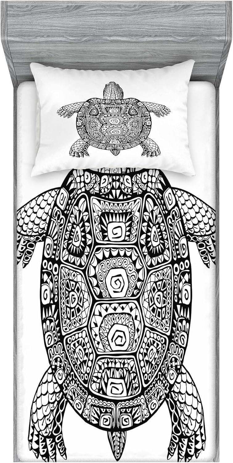 imageAmbesonne Mermaid Fitted Sheet amp Pillow Sham Set Cartoon Woman in Sea Sirens of Greek Myth Female Human Tail of Fish Image Decorative Printed 2 Piece Bedding Decor Set Twin Pink NavyBlack Charcoal White