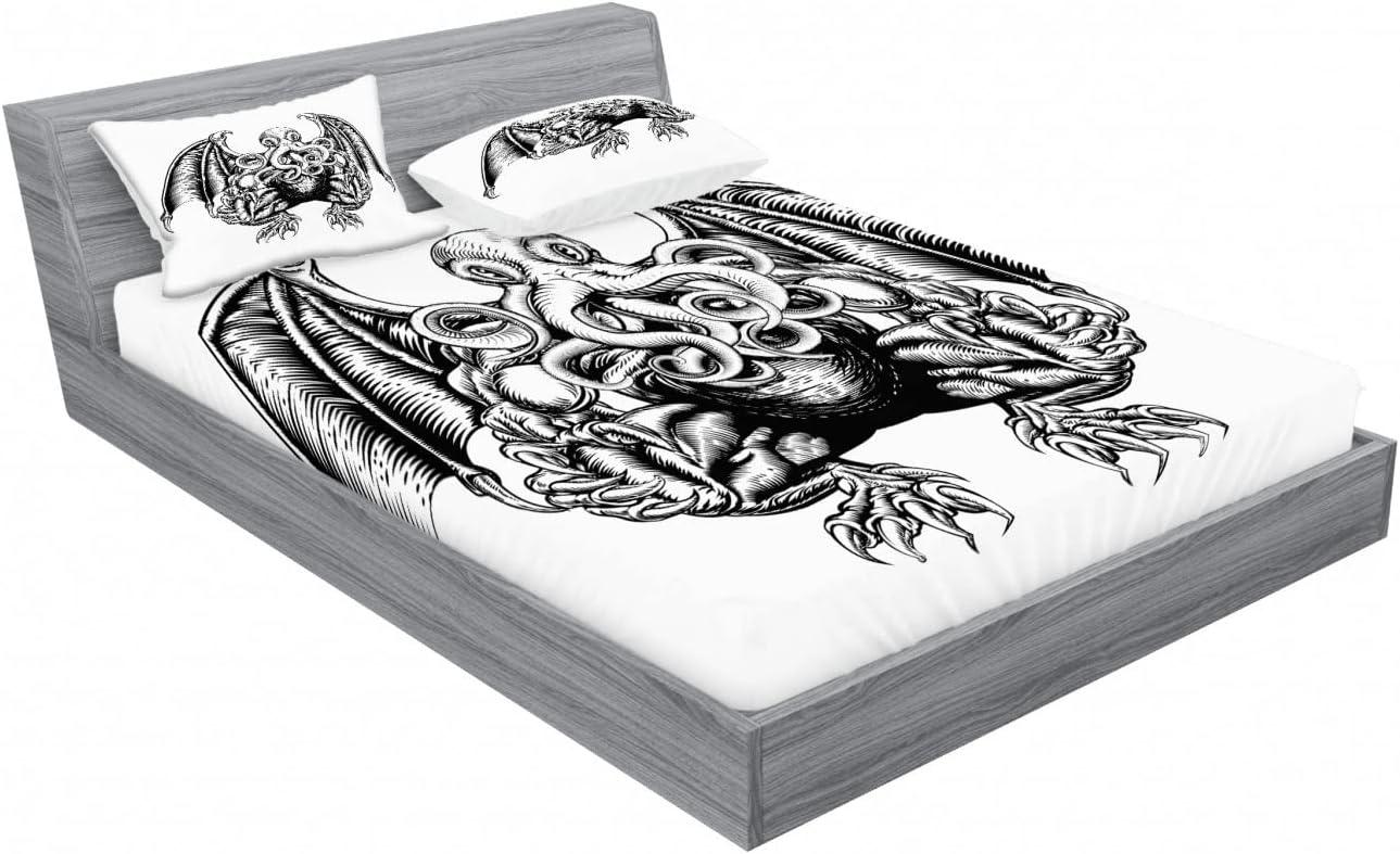 imageAmbesonne Mermaid Fitted Sheet amp Pillow Sham Set Cartoon Woman in Sea Sirens of Greek Myth Female Human Tail of Fish Image Decorative Printed 2 Piece Bedding Decor Set Twin Pink NavyWhite