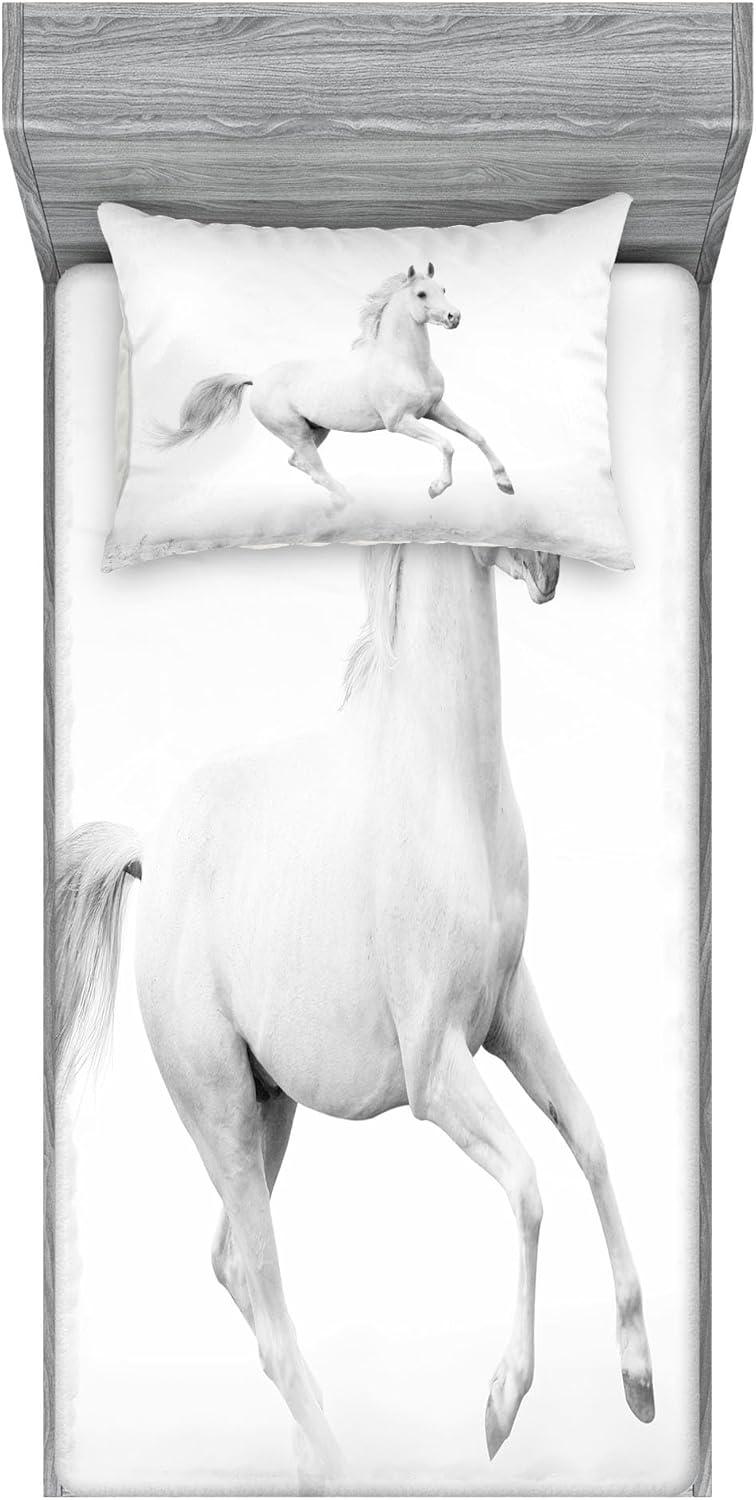imageAmbesonne Mermaid Fitted Sheet amp Pillow Sham Set Cartoon Woman in Sea Sirens of Greek Myth Female Human Tail of Fish Image Decorative Printed 2 Piece Bedding Decor Set Twin Pink NavyWhite and Black