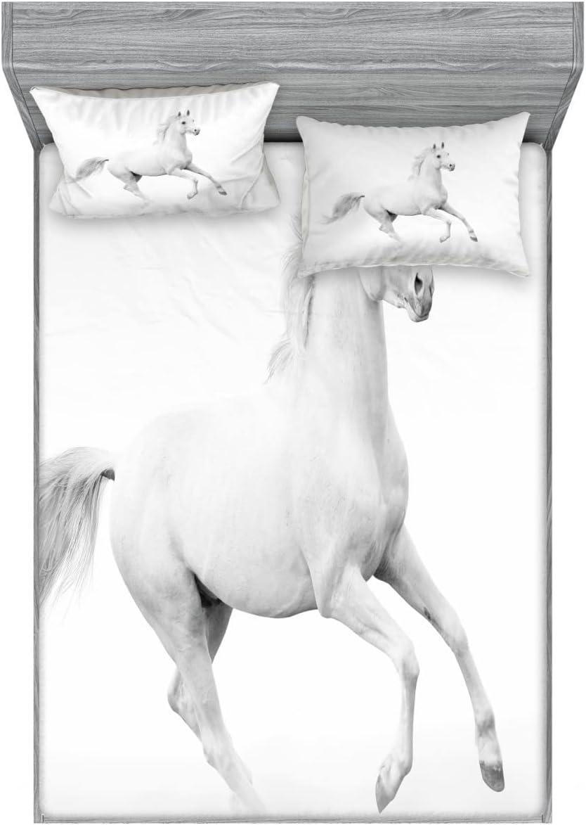 imageAmbesonne Mermaid Fitted Sheet amp Pillow Sham Set Cartoon Woman in Sea Sirens of Greek Myth Female Human Tail of Fish Image Decorative Printed 2 Piece Bedding Decor Set Twin Pink NavyWhite and Black