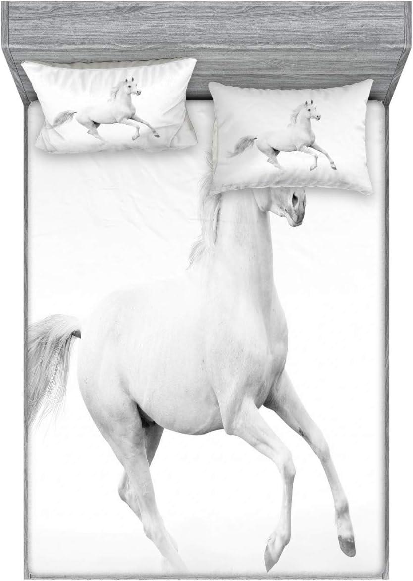 imageAmbesonne Mermaid Fitted Sheet amp Pillow Sham Set Cartoon Woman in Sea Sirens of Greek Myth Female Human Tail of Fish Image Decorative Printed 2 Piece Bedding Decor Set Twin Pink NavyWhite and Black