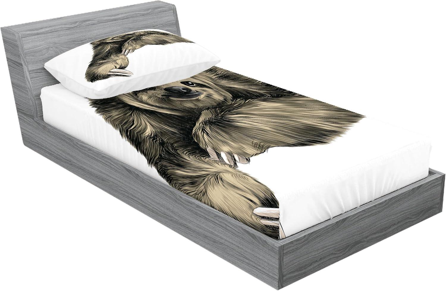 imageAmbesonne Mermaid Fitted Sheet amp Pillow Sham Set Cartoon Woman in Sea Sirens of Greek Myth Female Human Tail of Fish Image Decorative Printed 2 Piece Bedding Decor Set Twin Pink NavyIvory Black