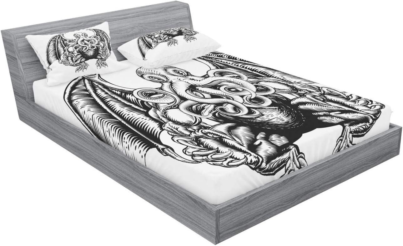 imageAmbesonne Mermaid Fitted Sheet amp Pillow Sham Set Cartoon Woman in Sea Sirens of Greek Myth Female Human Tail of Fish Image Decorative Printed 2 Piece Bedding Decor Set Twin Pink NavyWhite