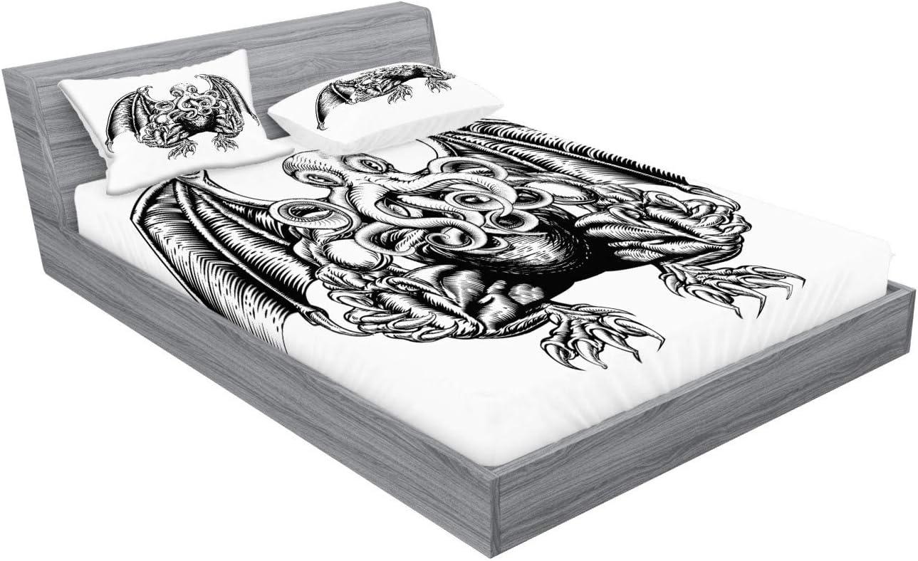 imageAmbesonne Mermaid Fitted Sheet amp Pillow Sham Set Cartoon Woman in Sea Sirens of Greek Myth Female Human Tail of Fish Image Decorative Printed 2 Piece Bedding Decor Set Twin Pink NavyWhite
