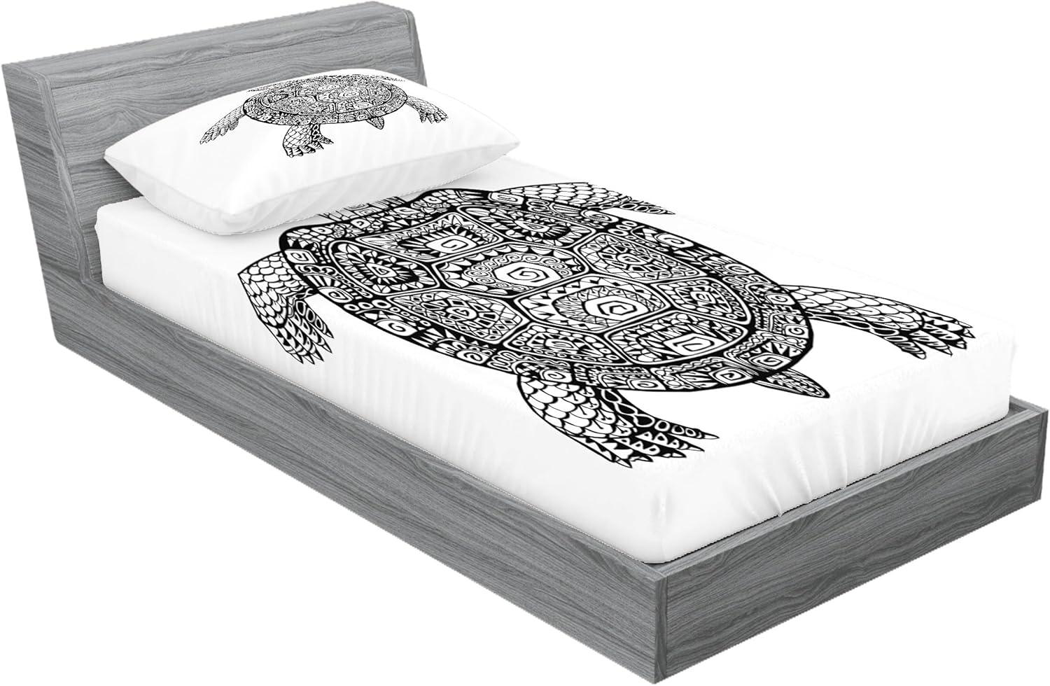 imageAmbesonne Mermaid Fitted Sheet amp Pillow Sham Set Cartoon Woman in Sea Sirens of Greek Myth Female Human Tail of Fish Image Decorative Printed 2 Piece Bedding Decor Set Twin Pink NavyBlack Charcoal White