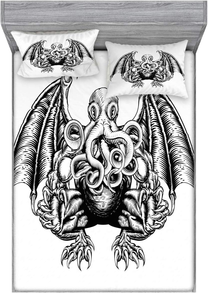 imageAmbesonne Mermaid Fitted Sheet amp Pillow Sham Set Cartoon Woman in Sea Sirens of Greek Myth Female Human Tail of Fish Image Decorative Printed 2 Piece Bedding Decor Set Twin Pink NavyWhite