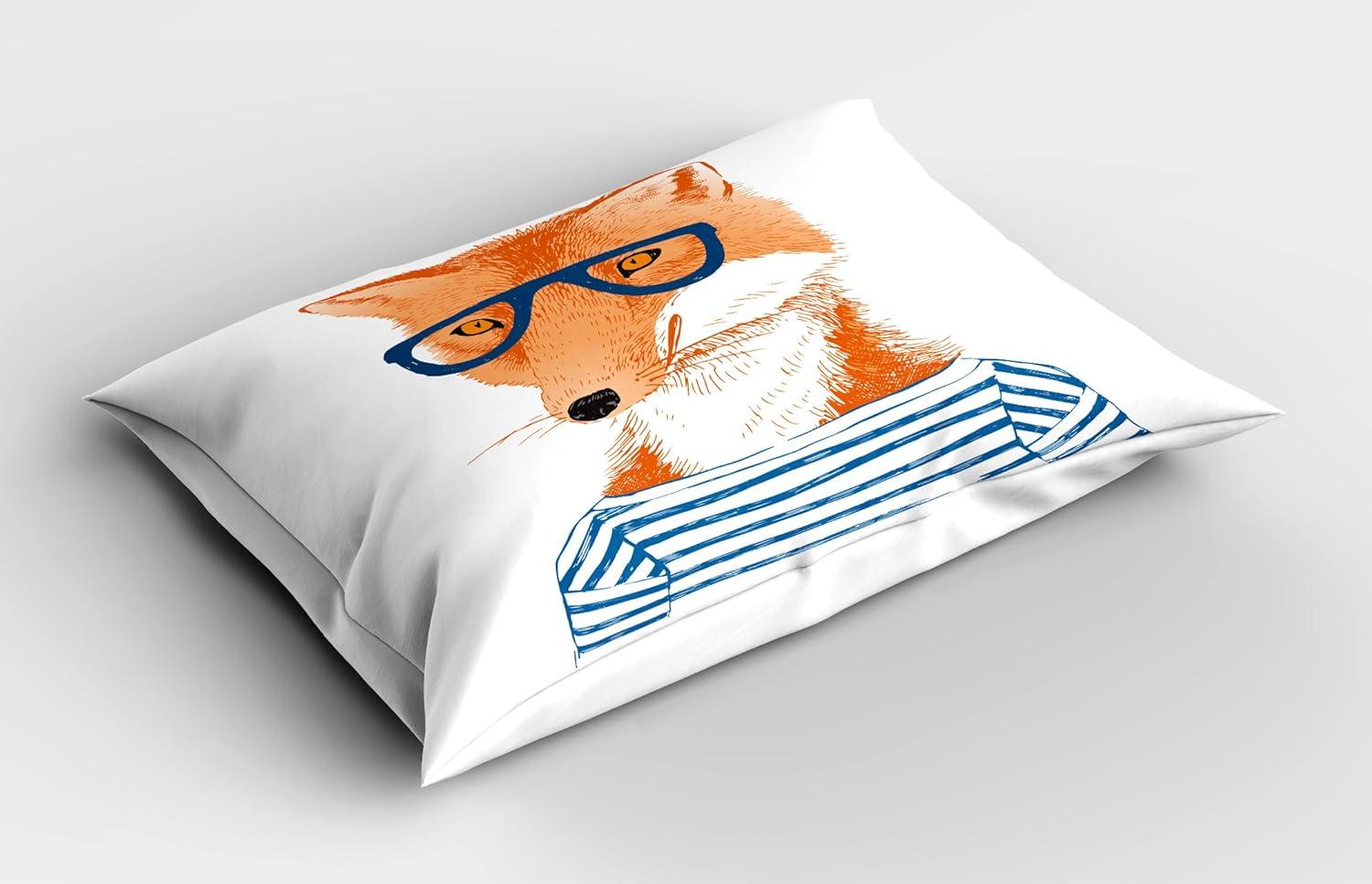 imageAmbesonne Underwater Pillow Sham Cartoon Characters Fish and Seashells with Mermaid Girl Rainbow Underwater Animals Decorative Standard Size Printed Pillowcase 26 X 20 SeafoamOrange White