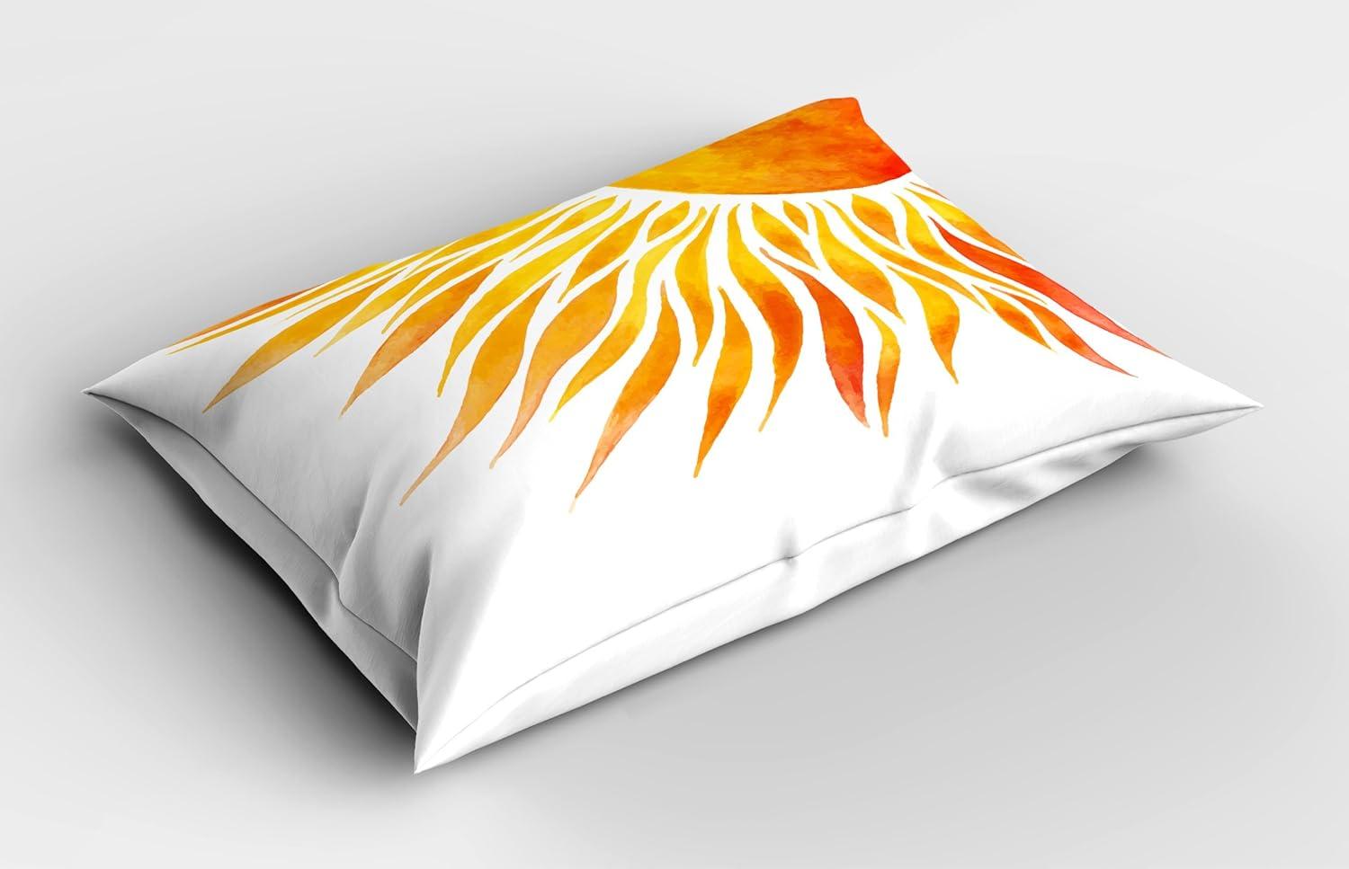 imageAmbesonne Underwater Pillow Sham Cartoon Characters Fish and Seashells with Mermaid Girl Rainbow Underwater Animals Decorative Standard Size Printed Pillowcase 26 X 20 SeafoamMarigold Orange