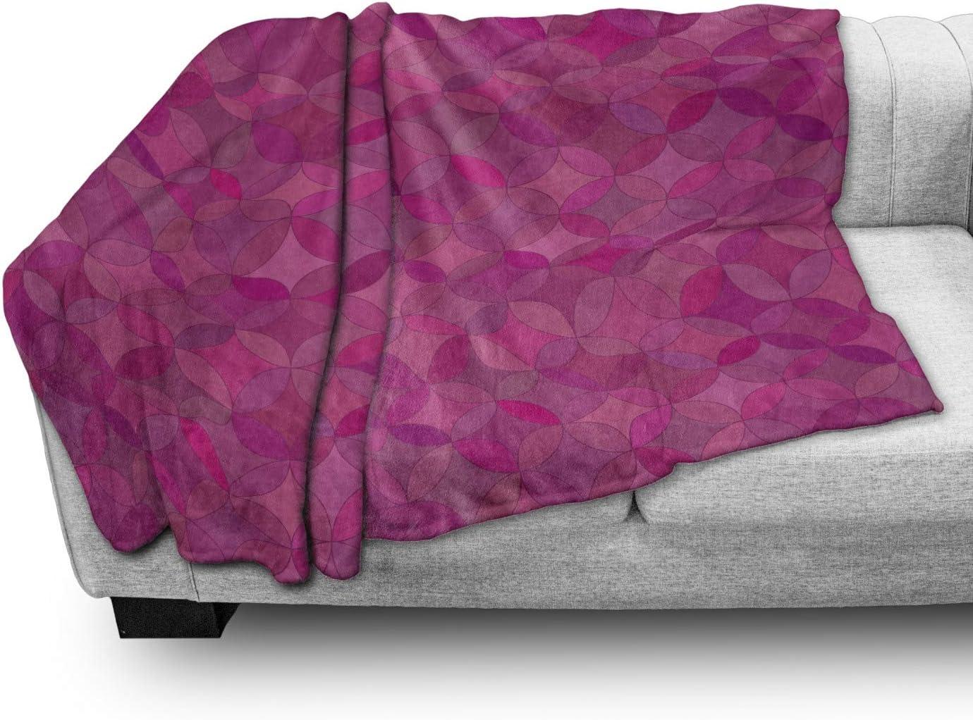 imageAmbesonne Circus Throw Blanket Vintage Circus Characters Acrobat Bearded Lady Gymnast Strong Man Harlequin Mime Flannel Fleece Accent Piece Soft Couch Cover for Adults 70 x 90 Pink TanDark Magenta Magenta