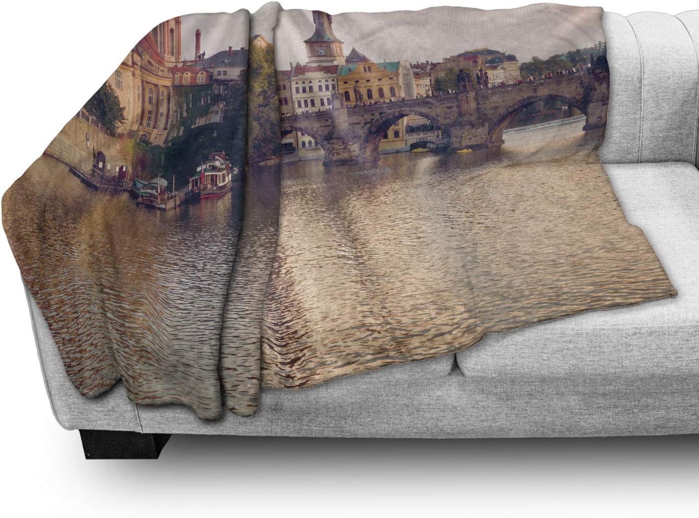 imageAmbesonne Circus Throw Blanket Vintage Circus Characters Acrobat Bearded Lady Gymnast Strong Man Harlequin Mime Flannel Fleece Accent Piece Soft Couch Cover for Adults 70 x 90 Pink TanSalmon Brown