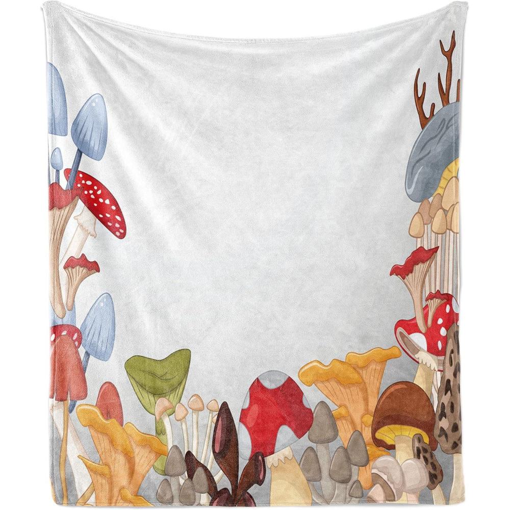imageAmbesonne Circus Throw Blanket Vintage Circus Characters Acrobat Bearded Lady Gymnast Strong Man Harlequin Mime Flannel Fleece Accent Piece Soft Couch Cover for Adults 70 x 90 Pink TanGrey Blue