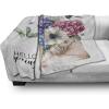 Ambesonne Circus Throw Blanket, Vintage Circus Characters Acrobat Bearded Lady Gymnast Strong Man Harlequin Mime, Flannel Fleece Accent Piece Soft Couch Cover for Adults, 70″ x 90″, Pink Tan(Purple White)