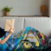 Ambesonne Circus Throw Blanket, Vintage Circus Characters Acrobat Bearded Lady Gymnast Strong Man Harlequin Mime, Flannel Fleece Accent Piece Soft Couch Cover for Adults, 70″ x 90″, Pink Tan(Azure Blue and Multicolor)