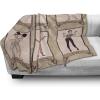 Ambesonne Circus Throw Blanket, Vintage Circus Characters Acrobat Bearded Lady Gymnast Strong Man Harlequin Mime, Flannel Fleece Accent Piece Soft Couch Cover for Adults, 70″ x 90″, Pink Tan(Pink Tan)