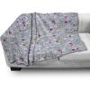 Ambesonne Circus Throw Blanket, Vintage Circus Characters Acrobat Bearded Lady Gymnast Strong Man Harlequin Mime, Flannel Fleece Accent Piece Soft Couch Cover for Adults, 70″ x 90″, Pink Tan(Magenta Grey)
