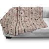 Ambesonne Circus Throw Blanket, Vintage Circus Characters Acrobat Bearded Lady Gymnast Strong Man Harlequin Mime, Flannel Fleece Accent Piece Soft Couch Cover for Adults, 70″ x 90″, Pink Tan(Pastel Pink)