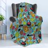 Ambesonne Circus Throw Blanket, Vintage Circus Characters Acrobat Bearded Lady Gymnast Strong Man Harlequin Mime, Flannel Fleece Accent Piece Soft Couch Cover for Adults, 70″ x 90″, Pink Tan(Sea Blue Multicolor)