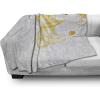 Ambesonne Circus Throw Blanket, Vintage Circus Characters Acrobat Bearded Lady Gymnast Strong Man Harlequin Mime, Flannel Fleece Accent Piece Soft Couch Cover for Adults, 70″ x 90″, Pink Tan(Grey Yellow)