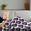 Ambesonne Circus Throw Blanket, Vintage Circus Characters Acrobat Bearded Lady Gymnast Strong Man Harlequin Mime, Flannel Fleece Accent Piece Soft Couch Cover for Adults, 70″ x 90″, Pink Tan(Dark Purple and Green)
