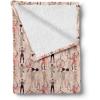 Ambesonne Circus Throw Blanket, Vintage Circus Characters Acrobat Bearded Lady Gymnast Strong Man Harlequin Mime, Flannel Fleece Accent Piece Soft Couch Cover for Adults, 70″ x 90″, Pink Tan(Pastel Pink)