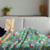 Ambesonne Circus Throw Blanket, Vintage Circus Characters Acrobat Bearded Lady Gymnast Strong Man Harlequin Mime, Flannel Fleece Accent Piece Soft Couch Cover for Adults, 70″ x 90″, Pink Tan(Dark Seafoam Multicolor)