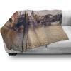 Ambesonne Circus Throw Blanket, Vintage Circus Characters Acrobat Bearded Lady Gymnast Strong Man Harlequin Mime, Flannel Fleece Accent Piece Soft Couch Cover for Adults, 70″ x 90″, Pink Tan(Salmon Brown)