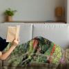 Ambesonne Circus Throw Blanket, Vintage Circus Characters Acrobat Bearded Lady Gymnast Strong Man Harlequin Mime, Flannel Fleece Accent Piece Soft Couch Cover for Adults, 70″ x 90″, Pink Tan(Walnut Green)
