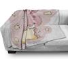 Ambesonne Circus Throw Blanket, Vintage Circus Characters Acrobat Bearded Lady Gymnast Strong Man Harlequin Mime, Flannel Fleece Accent Piece Soft Couch Cover for Adults, 70″ x 90″, Pink Tan(Yellow Pink)