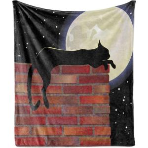 Ambesonne Circus Throw Blanket, Vintage Circus Characters Acrobat Bearded Lady Gymnast Strong Man Harlequin Mime, Flannel Fleece Accent Piece Soft Couch Cover for Adults, 70″ x 90″, Pink Tan(Vermilion Black)