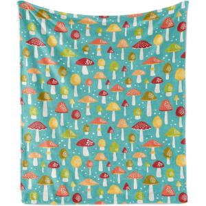 Ambesonne Circus Throw Blanket, Vintage Circus Characters Acrobat Bearded Lady Gymnast Strong Man Harlequin Mime, Flannel Fleece Accent Piece Soft Couch Cover for Adults, 70″ x 90″, Pink Tan(Dark Seafoam Multicolor)