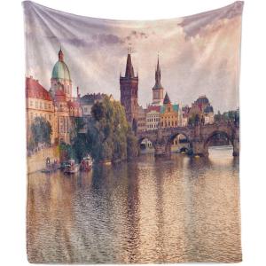 Ambesonne Circus Throw Blanket, Vintage Circus Characters Acrobat Bearded Lady Gymnast Strong Man Harlequin Mime, Flannel Fleece Accent Piece Soft Couch Cover for Adults, 70″ x 90″, Pink Tan(Salmon Brown)