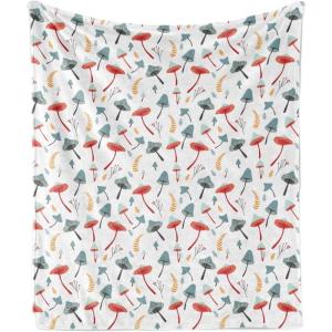 Ambesonne Circus Throw Blanket, Vintage Circus Characters Acrobat Bearded Lady Gymnast Strong Man Harlequin Mime, Flannel Fleece Accent Piece Soft Couch Cover for Adults, 70″ x 90″, Pink Tan(Pale Teal Ruby and Apricot)