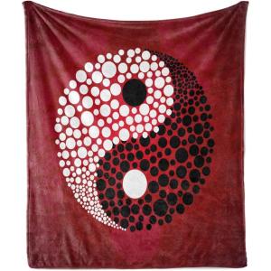Ambesonne Circus Throw Blanket, Vintage Circus Characters Acrobat Bearded Lady Gymnast Strong Man Harlequin Mime, Flannel Fleece Accent Piece Soft Couch Cover for Adults, 70″ x 90″, Pink Tan(Red)