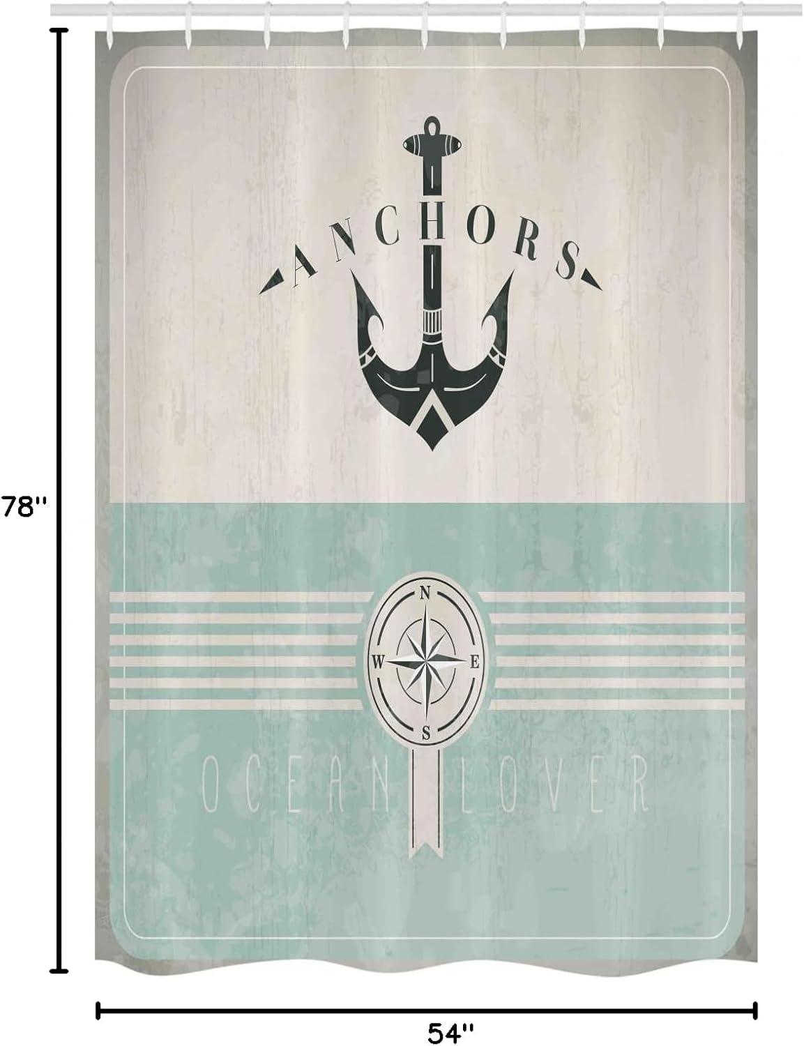 imageAmbesonne Navy Blue Shower Curtain Modern Eucalyptus Leaves with Romantic Winter Vibe in Cold Color Palette Cloth Fabric Bathroom Decor Set with Hooks 69 W x 75 L Blue Grey and WhiteBeige Blue