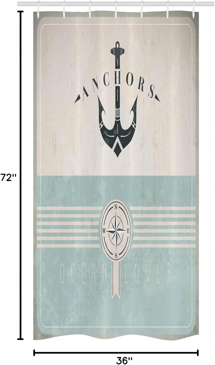 imageAmbesonne Navy Blue Shower Curtain Modern Eucalyptus Leaves with Romantic Winter Vibe in Cold Color Palette Cloth Fabric Bathroom Decor Set with Hooks 69 W x 75 L Blue Grey and WhiteBeige Blue
