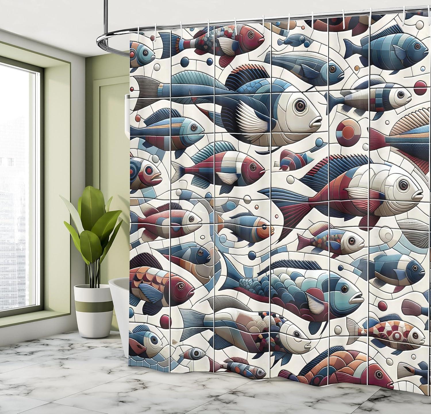 imageAmbesonne Navy Blue Shower Curtain Modern Eucalyptus Leaves with Romantic Winter Vibe in Cold Color Palette Cloth Fabric Bathroom Decor Set with Hooks 69 W x 75 L Blue Grey and WhiteBeige Sea Blue Redwood