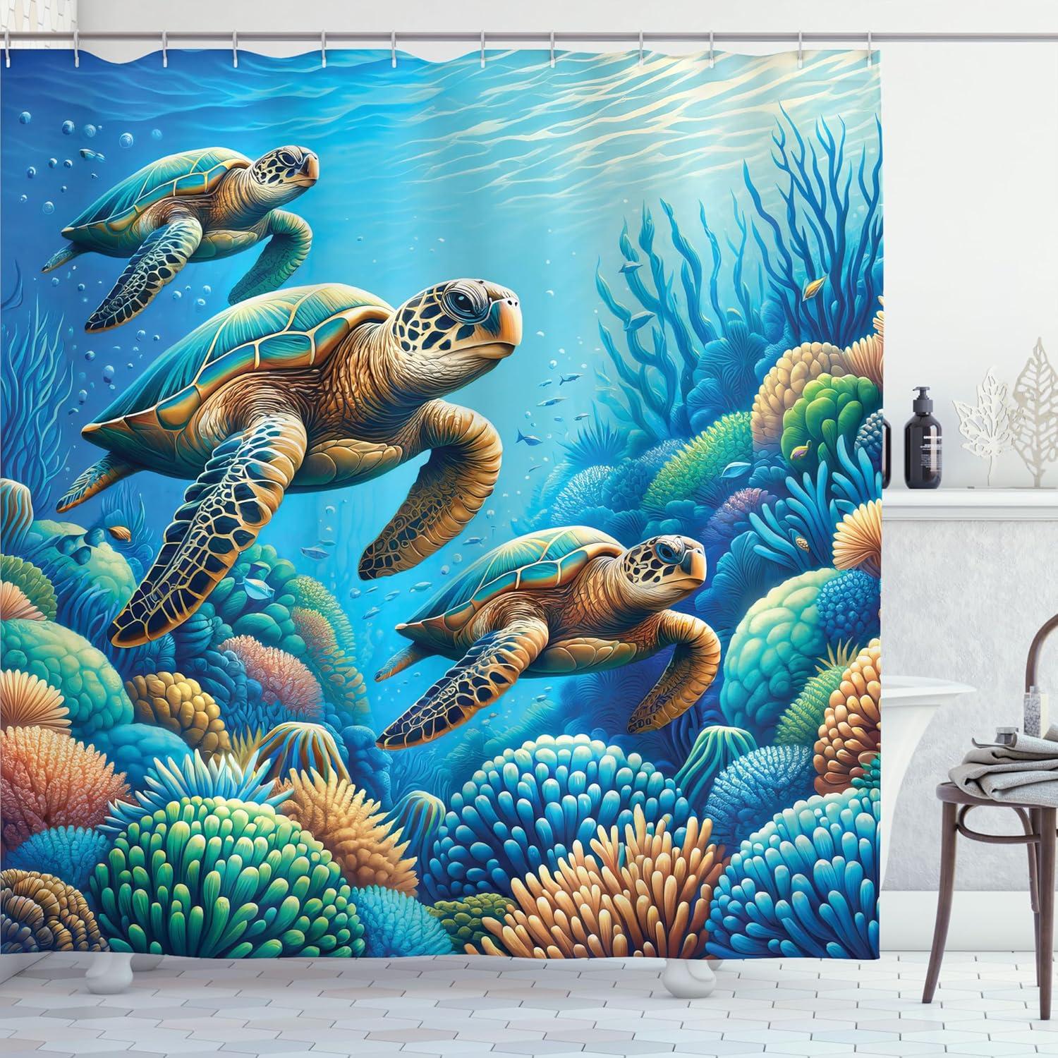 imageAmbesonne Navy Blue Shower Curtain Modern Eucalyptus Leaves with Romantic Winter Vibe in Cold Color Palette Cloth Fabric Bathroom Decor Set with Hooks 69 W x 75 L Blue Grey and WhiteAzure Blue Orange and Green