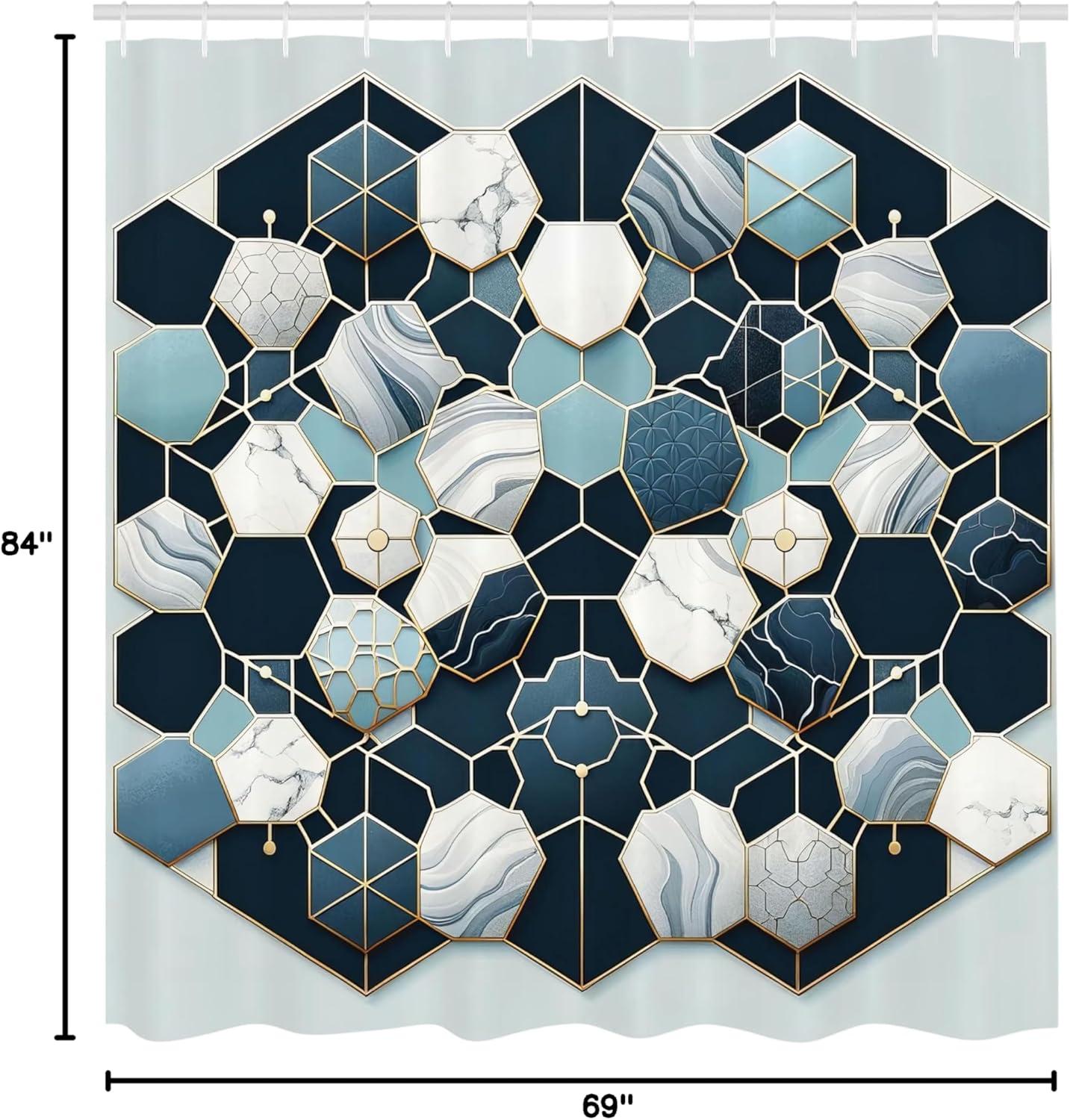 imageAmbesonne Navy Blue Shower Curtain Modern Eucalyptus Leaves with Romantic Winter Vibe in Cold Color Palette Cloth Fabric Bathroom Decor Set with Hooks 69 W x 75 L Blue Grey and WhiteDark Slate Blue Ivory