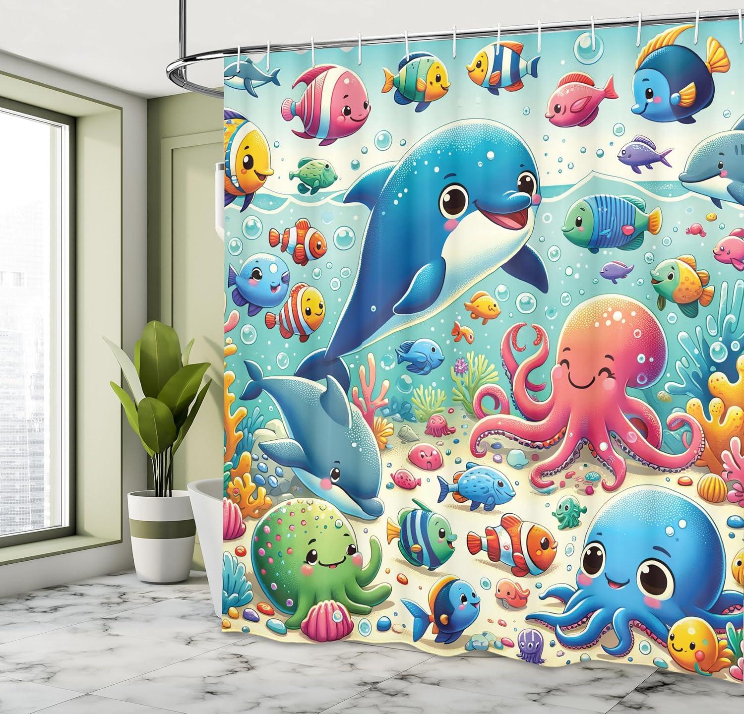 imageAmbesonne Navy Blue Shower Curtain Modern Eucalyptus Leaves with Romantic Winter Vibe in Cold Color Palette Cloth Fabric Bathroom Decor Set with Hooks 69 W x 75 L Blue Grey and WhiteSea Blue Multicolor
