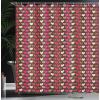 Ambesonne Abstract Shower Curtain, Romantic Heart Shapes Vibrant Love Valentines Day Girls Graphic Illustration, Cloth Fabric Bathroom Decor Set with Hooks, 69″ W x 70″ L, Brown Fuchsia