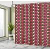 Ambesonne Abstract Shower Curtain, Romantic Heart Shapes Vibrant Love Valentines Day Girls Graphic Illustration, Cloth Fabric Bathroom Decor Set with Hooks, 69″ W x 70″ L, Brown Fuchsia