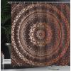 Ambesonne Chocolate Shower Curtain, Abstract Flowers with Dotted Lines Vintage Inspirations in Romantic Composition, Fabric Bathroom Decor Set with Hooks, 105″ Extra Wide, Beige Brown(Chestnut Brown)